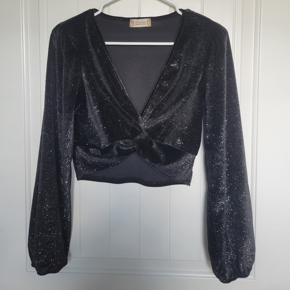 Altar'd state black sparkle crop